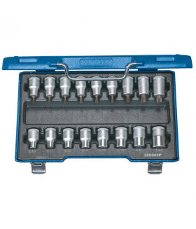 Набор торцевых головок с отверточными вставками 1/2" TORX 17шт GEDORE