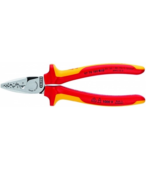 KN-9778180 Пресс-клещи для обжима контактных гильз Knipex KN-9778180 Пресс-клещи для обжима контактных гильз Knipex