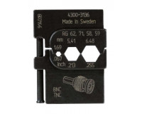 PM-4300-3136 Матрица для опрессовки коаксиального кабеля: RG 58, 59, 62, 71 (0.69 мм, 5.41 мм, 6.48 мм) PRESSMASTER