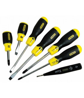 ST-0-65-009 Набор отверток Cushion Grip (6шт; 5х100; 6.5х45; 6.5х150; РН1х75; РН2х45; РН2х100; пробник напряжения) STANLEY