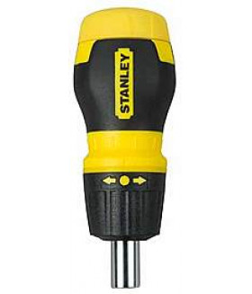 ST-0-66-358 ОТВЕРТКА "MULTIBIT STUBBY" С ХРАПОВЫМ МЕХАНИЗМОМ СО СМЕННЫМИ ВСТАВКАМИ STANLEY