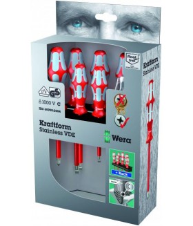 WE-022728 Набор отверток 3160 i/7 VDE 7 шт.из нержавеющей стали + подставка Wera
