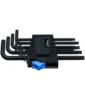 WE-024244 Набор Г-образных ключей с фиксирующей функцией 967 L/9 TORX HF BlackLaser Wera