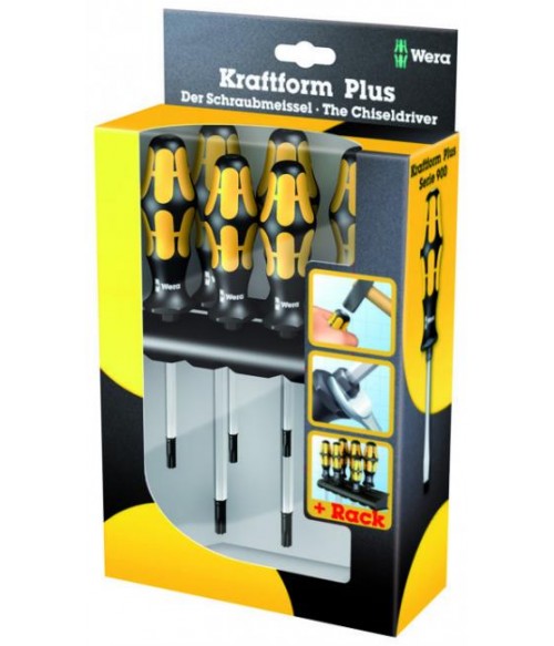 WE-024410 Набор отверток Kraftform 977/6 TORX®: отвертка-резец + подставка Wera WE-024410 Набор отверток Kraftform 977/6 TORX®: отвертка-резец + подставка Wera