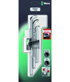 WE-073594 Набор Г-образных ключей 950 PKLS/9 SM SB Wera