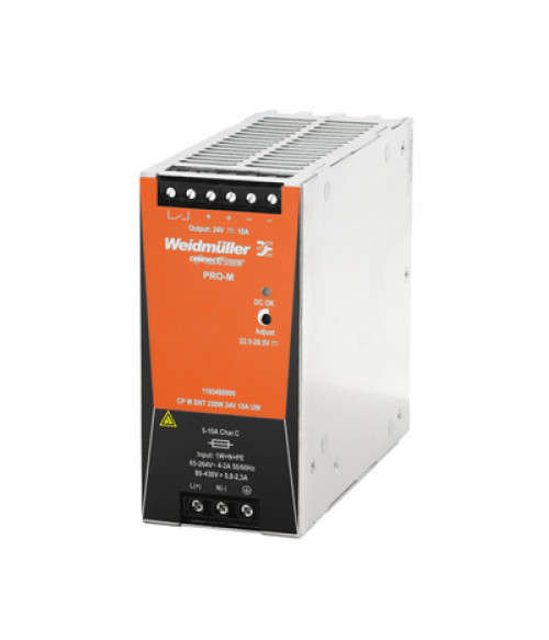 1165480010 Источник питания CP M SNT 250W 24V 10AUW Weidmueller 1165480010 Источник питания CP M SNT 250W 24V 10AUW Weidmueller