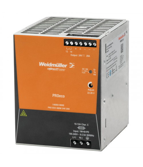 1469510000 Источник питания регулируемый PRO ECO 480W 24V 20A Weidmueller 1469510000 Источник питания регулируемый PRO ECO 480W 24V 20A Weidmueller